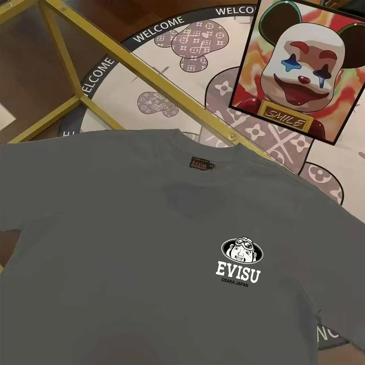 EVISU 2025 M T Sizes S-XXL 5 Black White Size S M L XL XXL S 44 108 68 100-120 M 46 114 70 120-140 L 48 116 72 140-160 XL 50 120 74 160-180 XXL 52 124 76 180